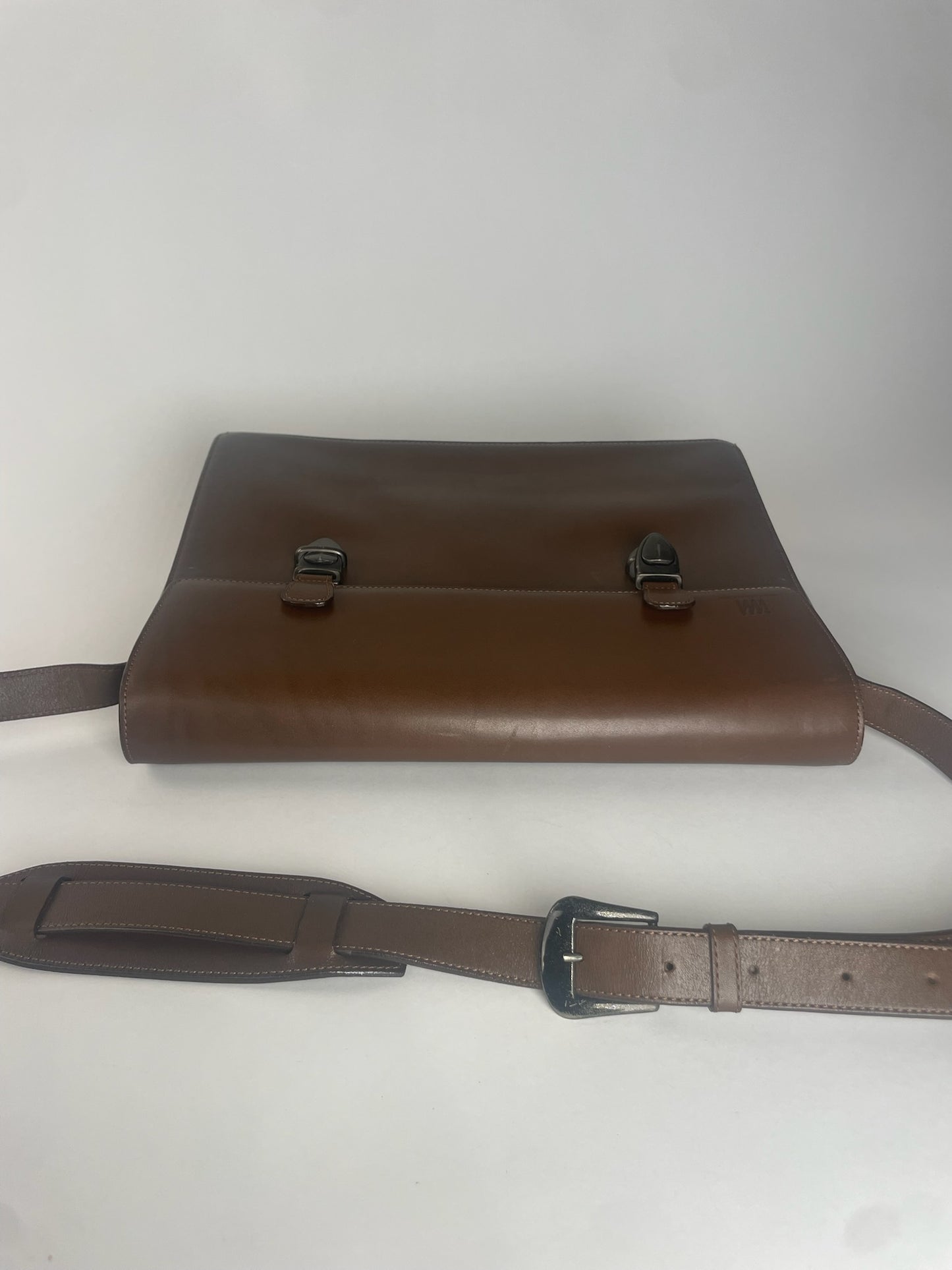 Vintage Issey Miyake Leather Shoulder Briefcase Brown