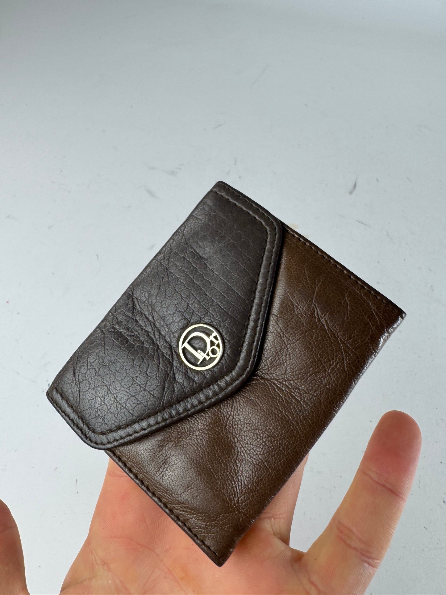 Vintage Dior Leather Card Holder / Purse Brown