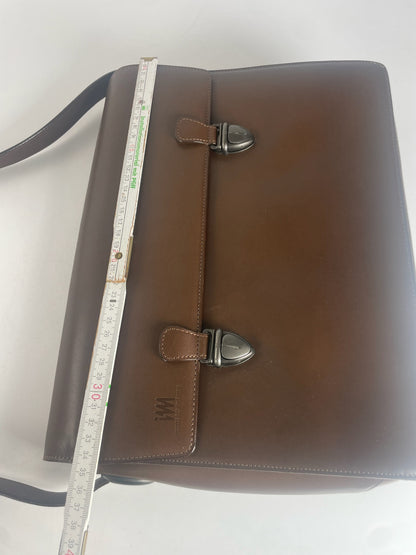 Vintage Issey Miyake Leather Shoulder Briefcase Brown