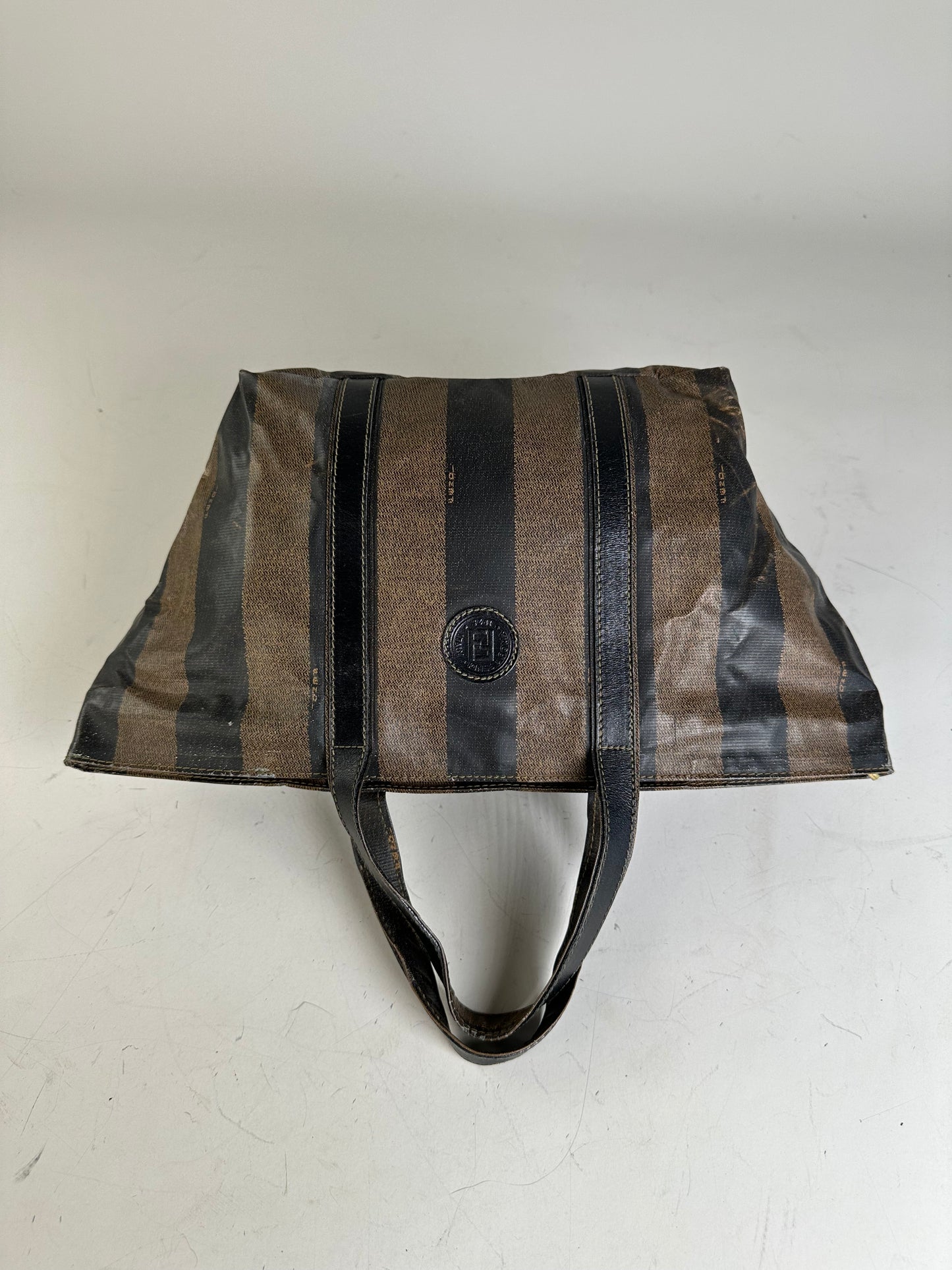 Vintage Fendi Canvas Tote Black Brown