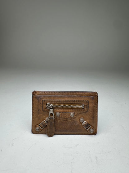 Vintage Balenciaga Leather City Card Holder Brown