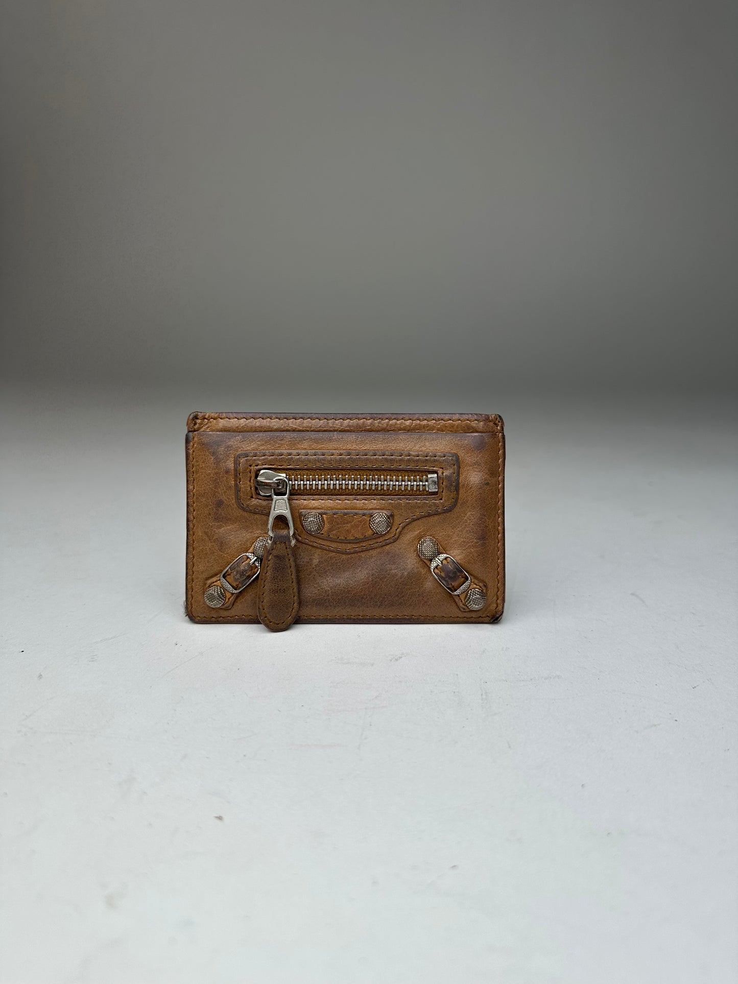 Vintage Balenciaga Leather City Card Holder Brown