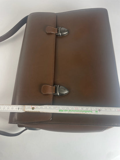 Vintage Issey Miyake Leather Shoulder Briefcase Brown