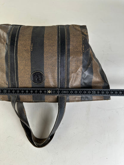 Vintage Fendi Canvas Tote Black Brown