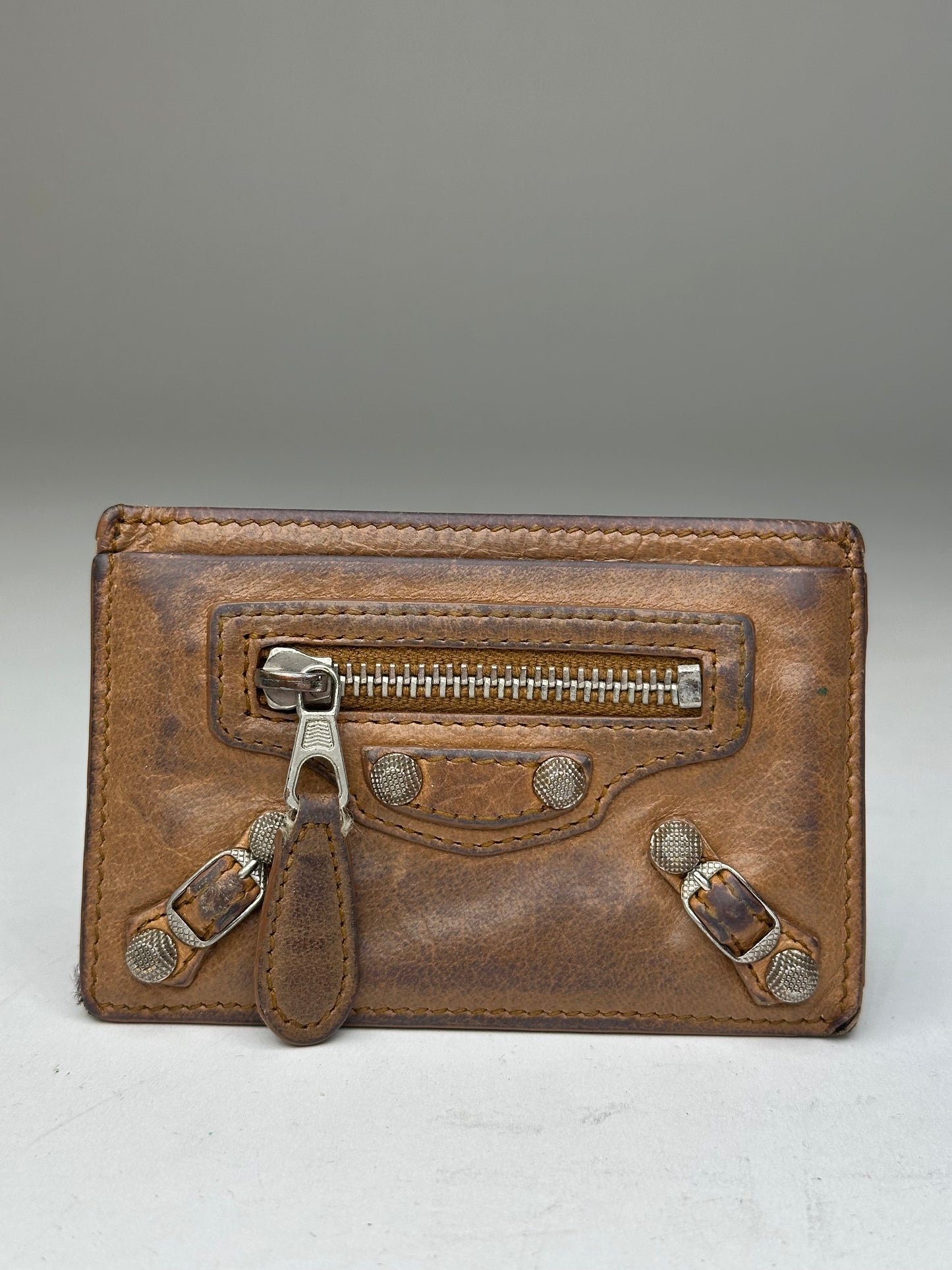 Vintage Balenciaga Leather City Card Holder Brown