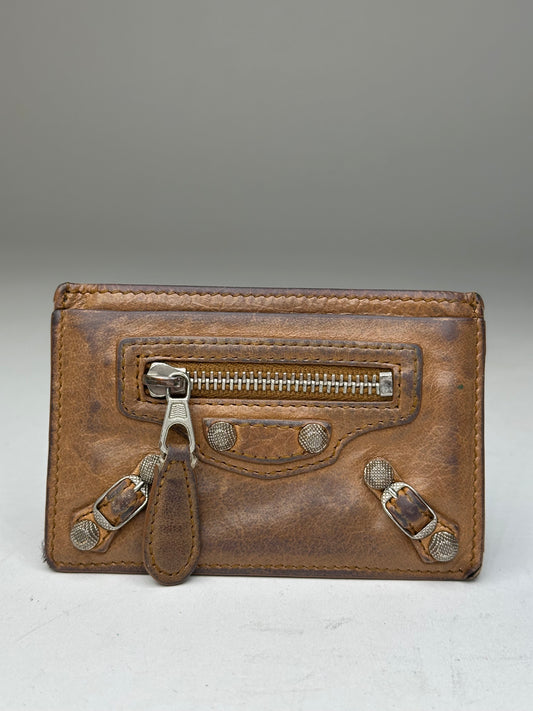 Vintage Balenciaga Leather City Card Holder Brown