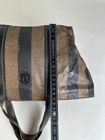 Vintage Fendi Canvas Tote Black Brown