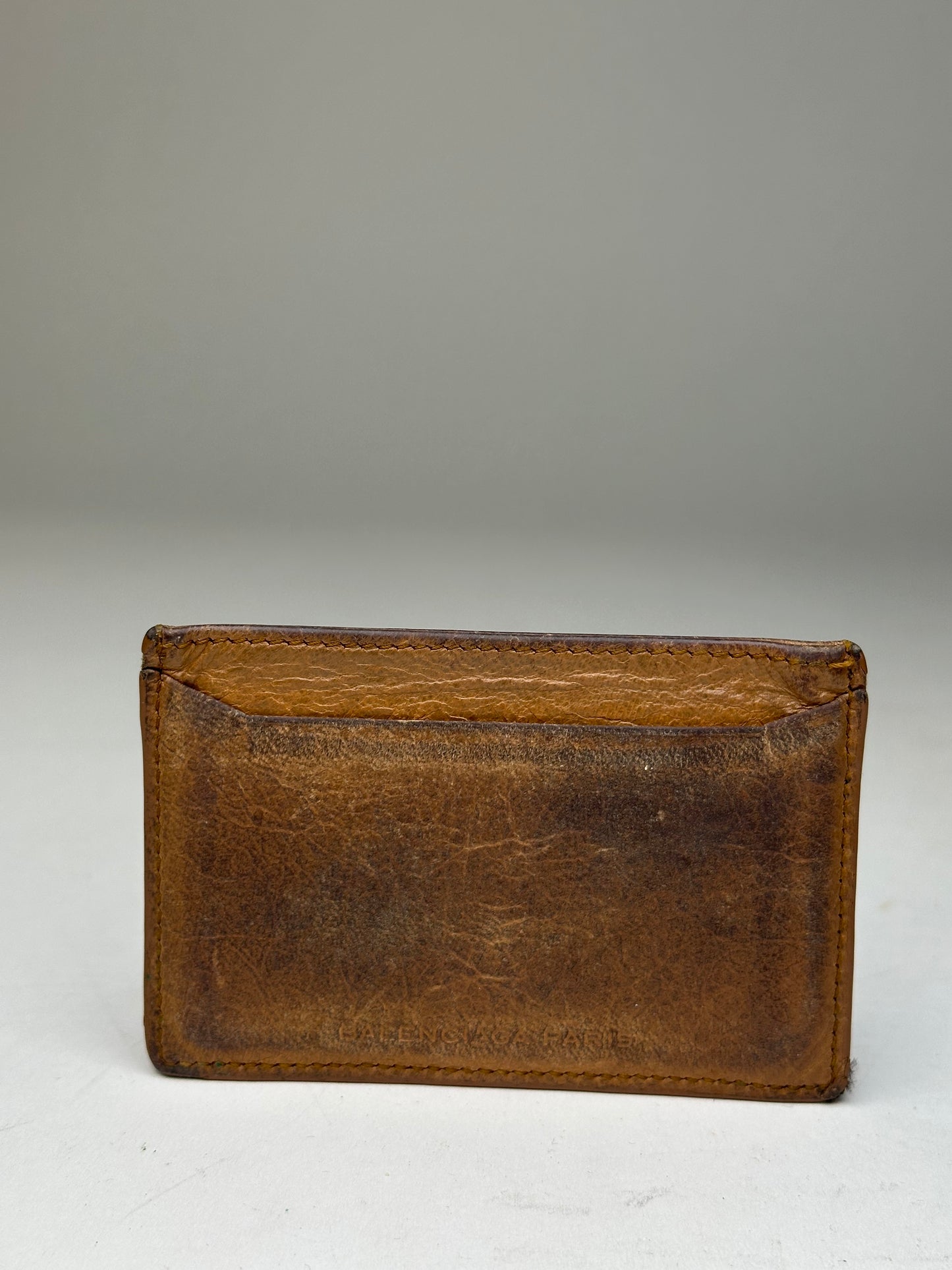 Vintage Balenciaga Leather City Card Holder Brown