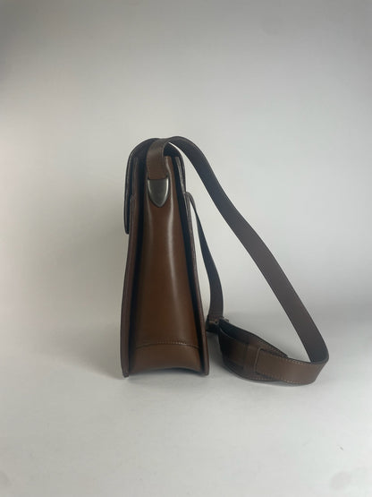 Vintage Issey Miyake Leather Shoulder Briefcase Brown