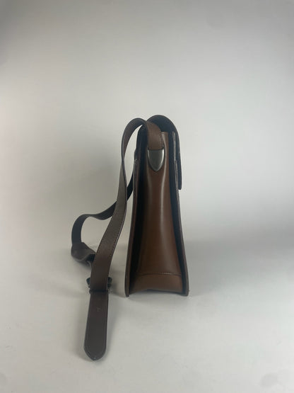 Vintage Issey Miyake Leather Shoulder Briefcase Brown
