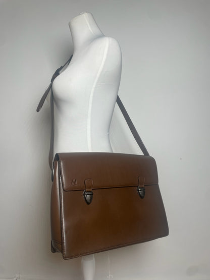 Vintage Issey Miyake Leather Shoulder Briefcase Brown
