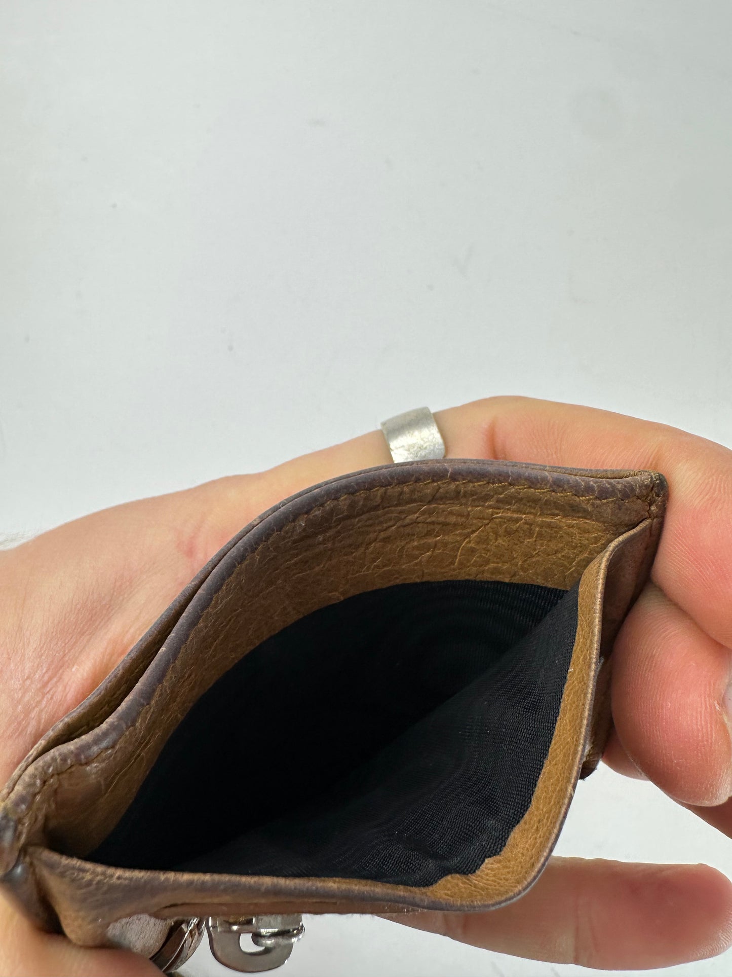 Vintage Balenciaga Leather City Card Holder Brown
