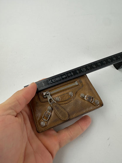Vintage Balenciaga Leather City Card Holder Brown