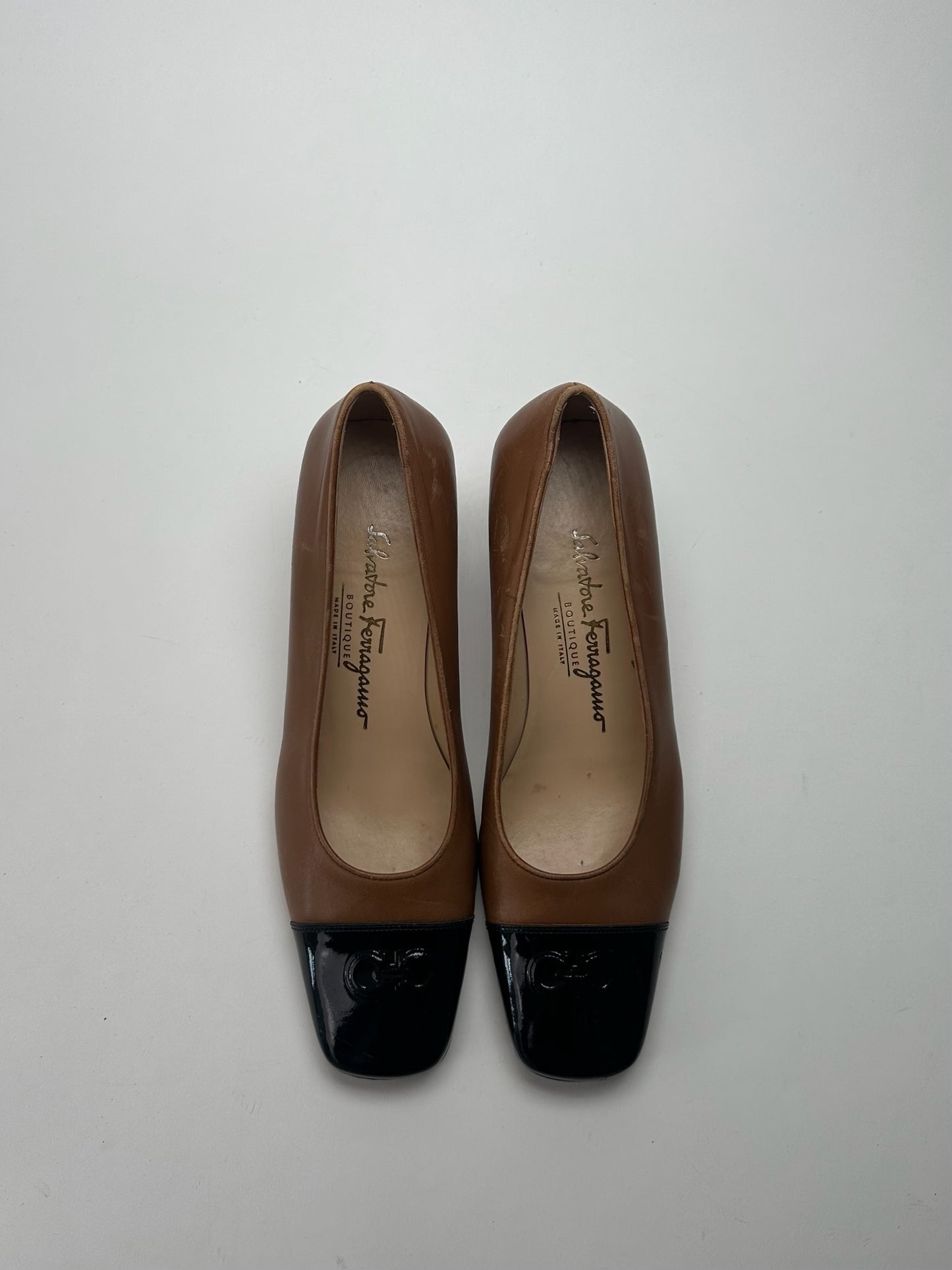 Vintage  Salvatore Ferragamo Leather pumps brown black