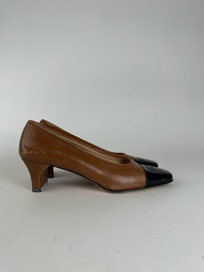 Vintage  Salvatore Ferragamo Leather pumps brown black