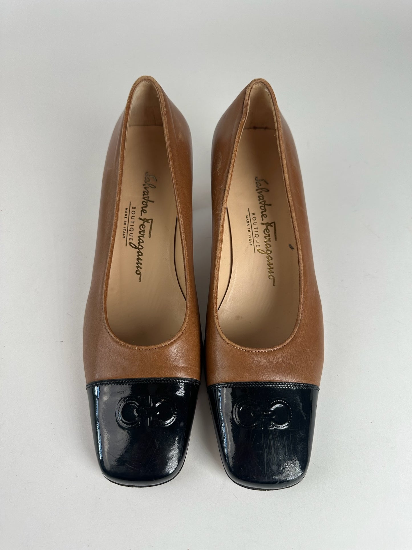 Vintage  Salvatore Ferragamo Leather pumps brown black