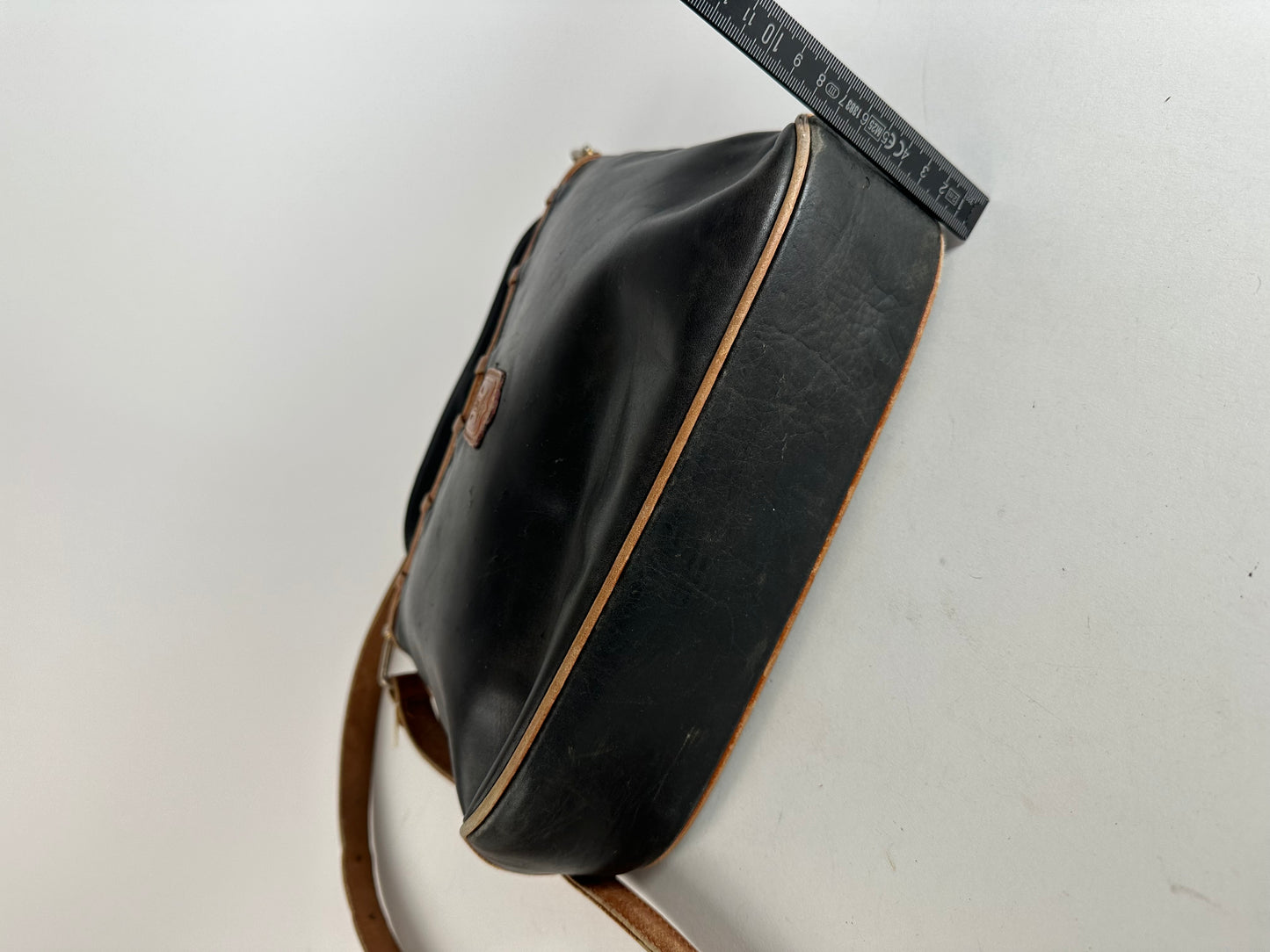 Vintage Celine Paris Leather Shoulder / Crossbody Bag Black Brown