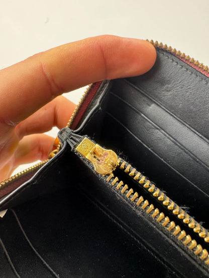 Vintage Loewe Madrid Zippy Leather monogram Wallet Pink