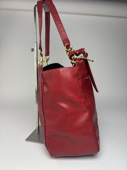 Vintage Chloe Leather Tote Bag red
