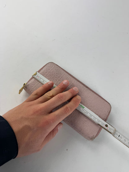 Vintage Loewe Madrid Zippy Leather monogram Wallet Pink