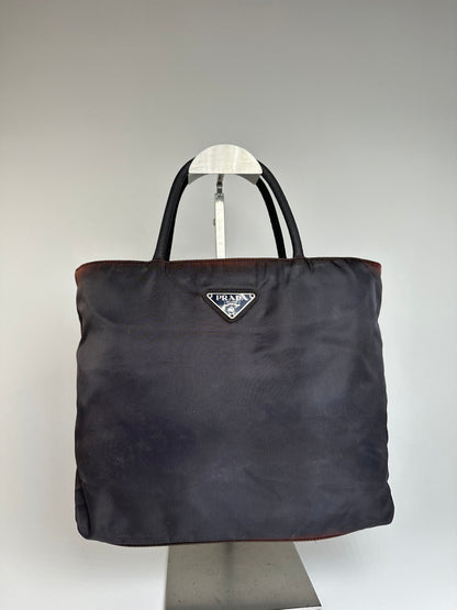 Vintage Prada Nylon Tote Bag Black
