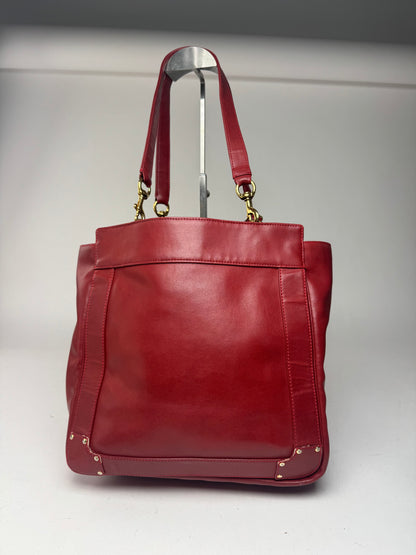Vintage Chloe Leather Tote Bag red