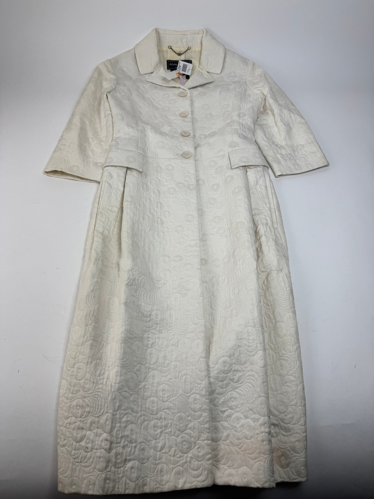 Vintage Salvatore Ferragamo Monogram Dress White M