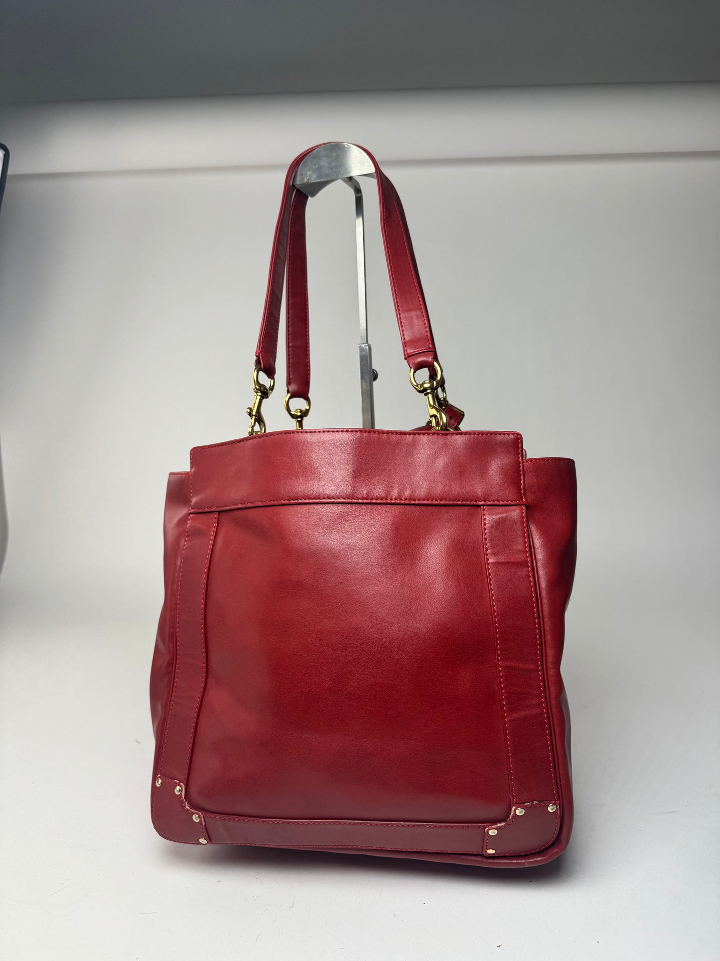 Vintage Chloe Leather Tote Bag red