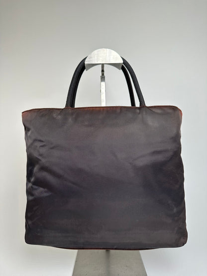 Vintage Prada Nylon Tote Bag Black
