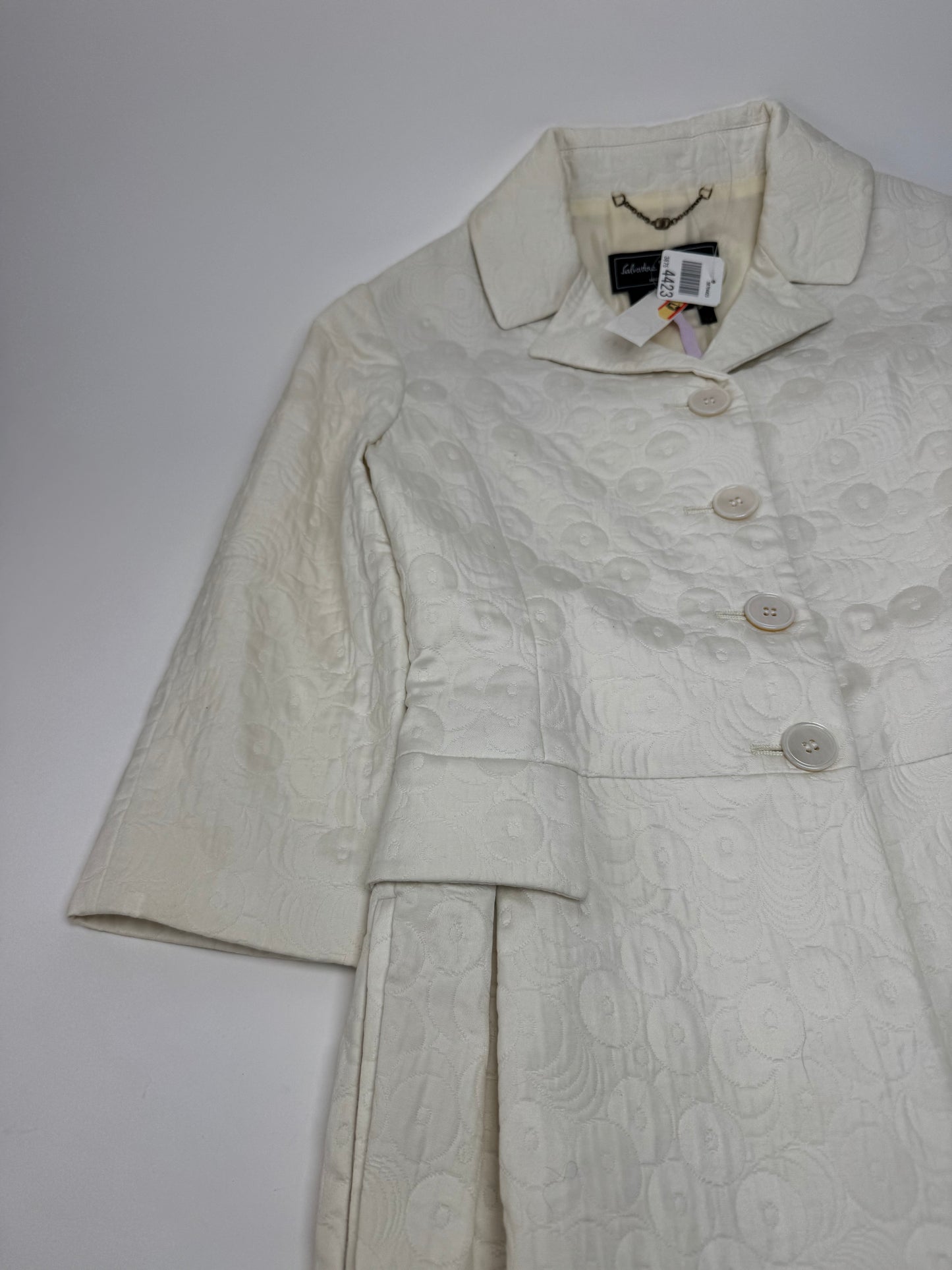 Vintage Salvatore Ferragamo Monogram Dress White M