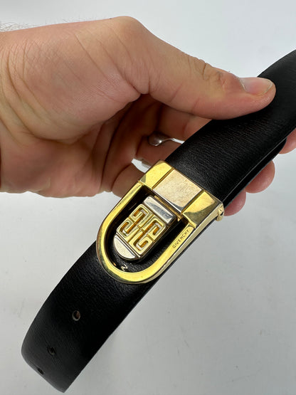Vintage Givenchy Leather Belt Black Brown