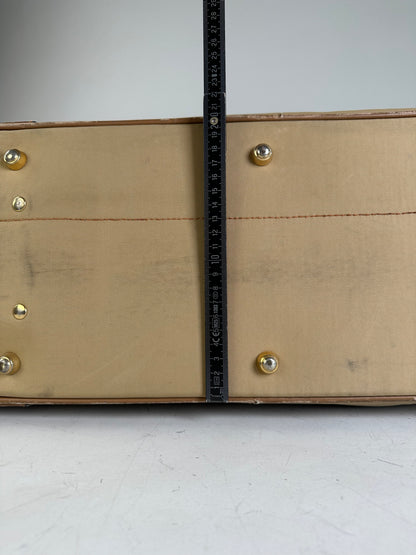Vintage Gucci Canvas Travel Bag Beige Brown Gold