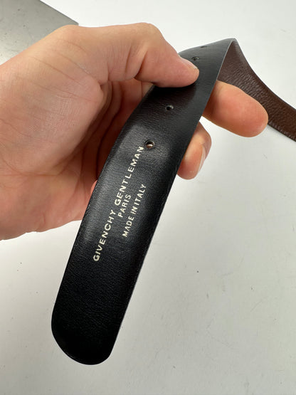 Vintage Givenchy Leather Belt Black Brown
