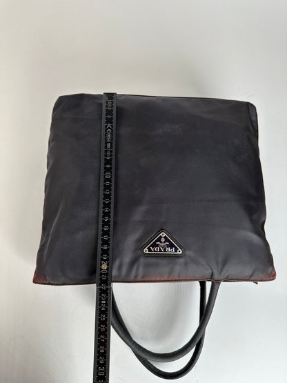 Vintage Prada Nylon Tote Bag Black