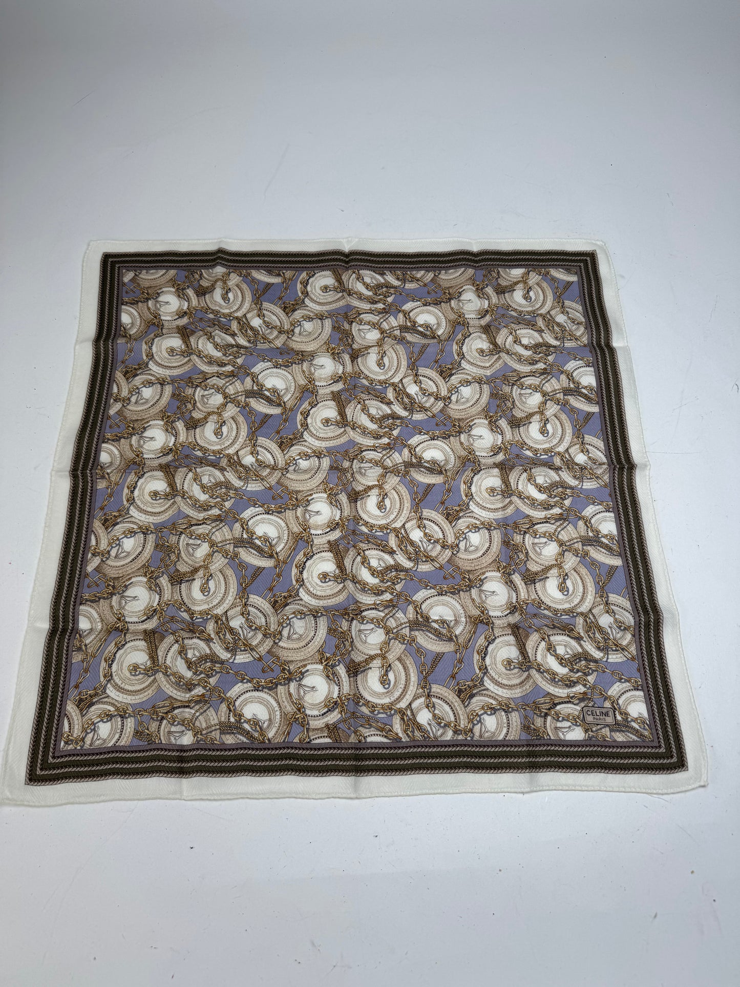 Vintage Celine Paris baroque Scarf Brown