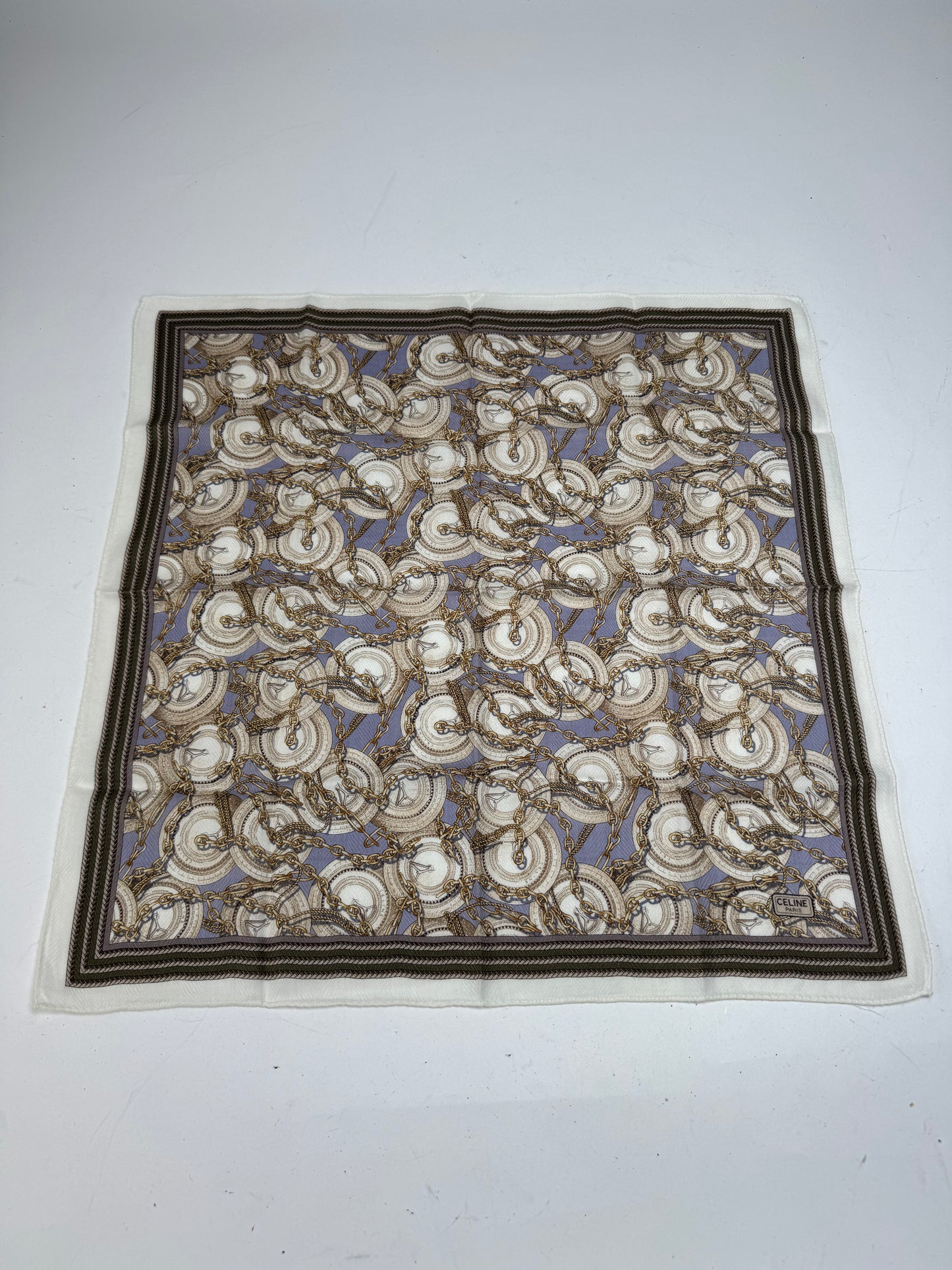 Vintage Celine Paris baroque Scarf Brown