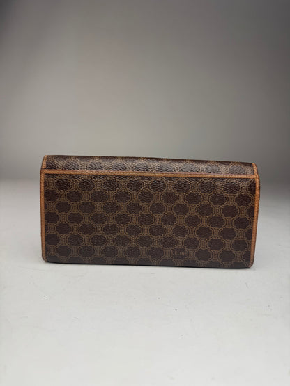 Vintage Celine Triomphe Monogram Leather wallet brown