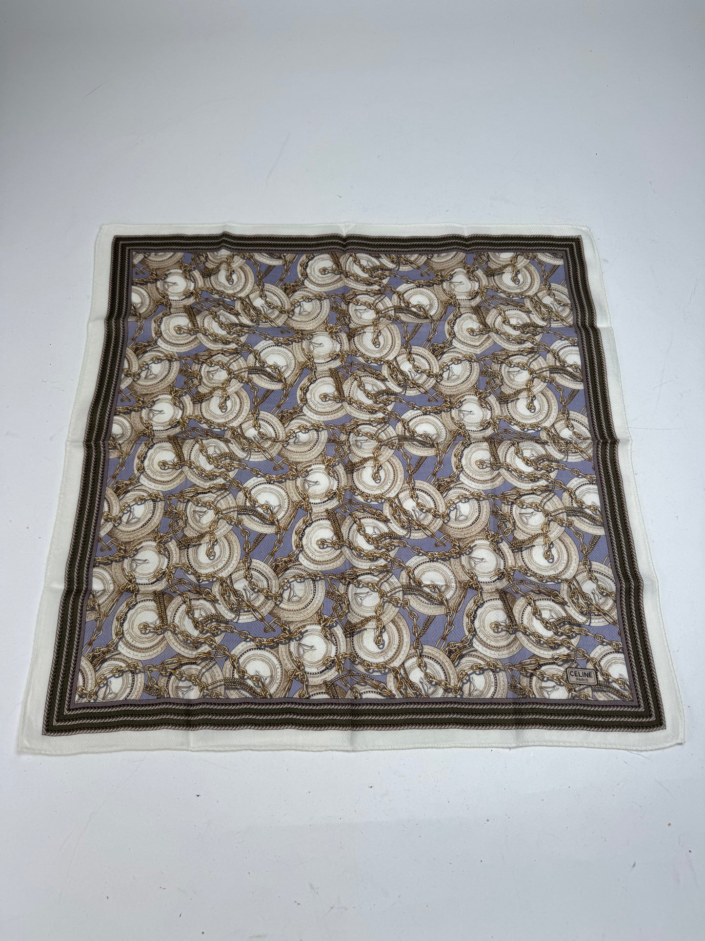Vintage Celine Paris baroque Scarf Brown