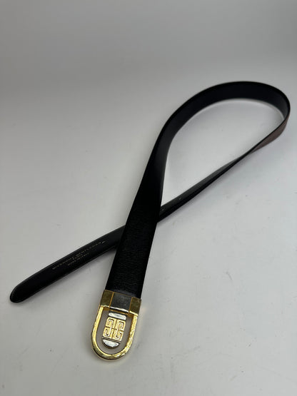 Vintage Givenchy Leather Belt Black Brown