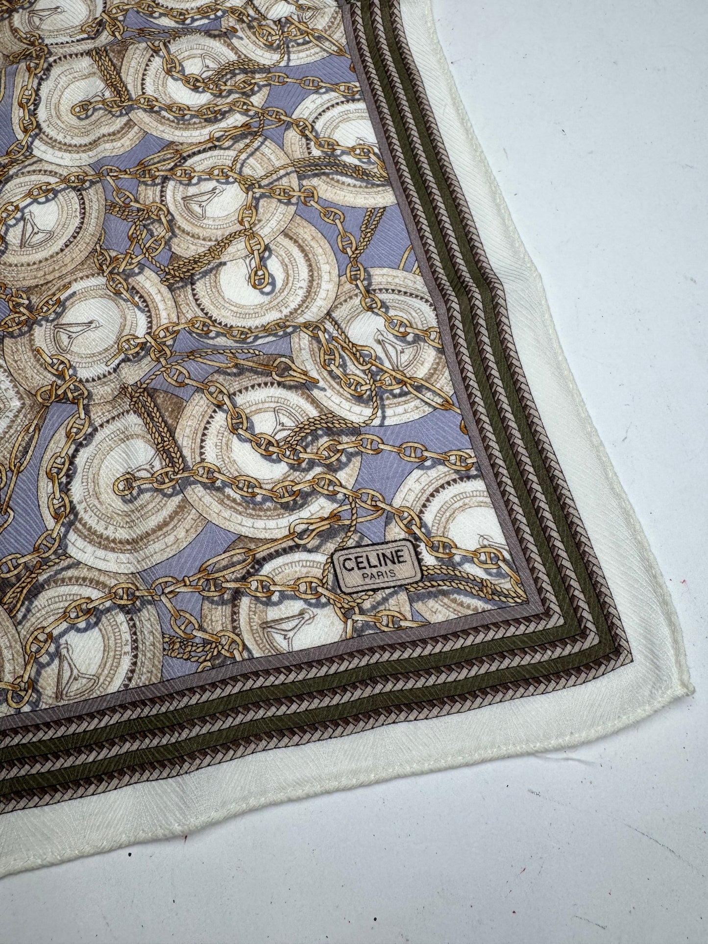 Vintage Celine Paris baroque Scarf Brown