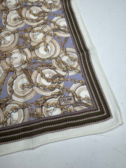 Vintage Celine Paris baroque Scarf Brown