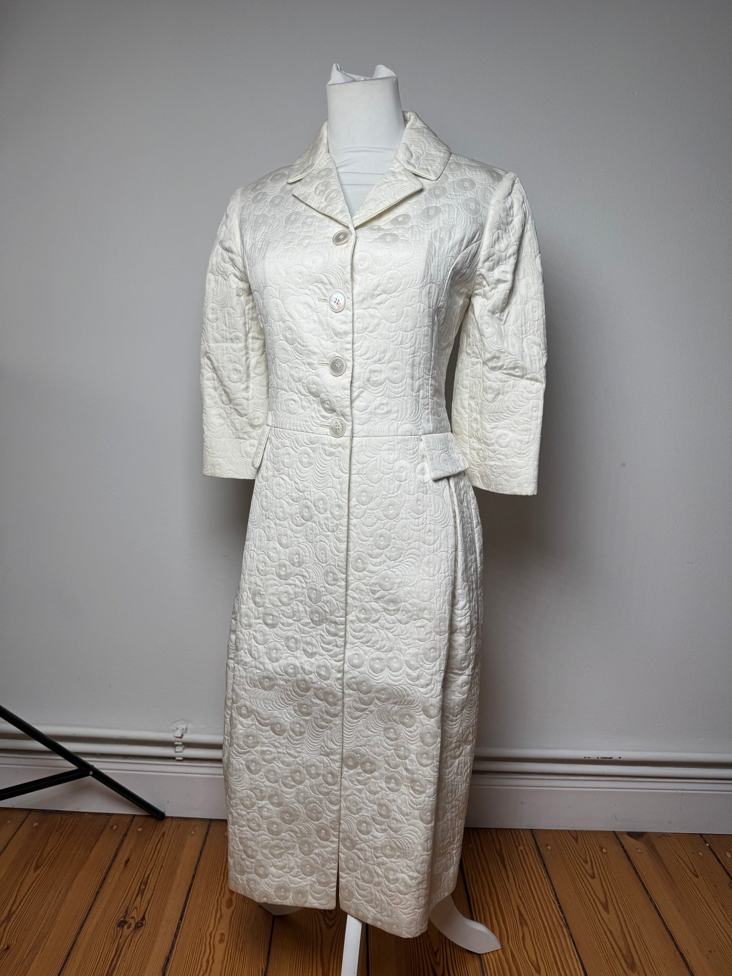 Vintage Salvatore Ferragamo Monogram Dress White M
