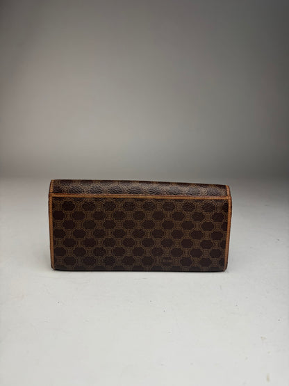 Vintage Celine Triomphe Monogram Leather wallet brown