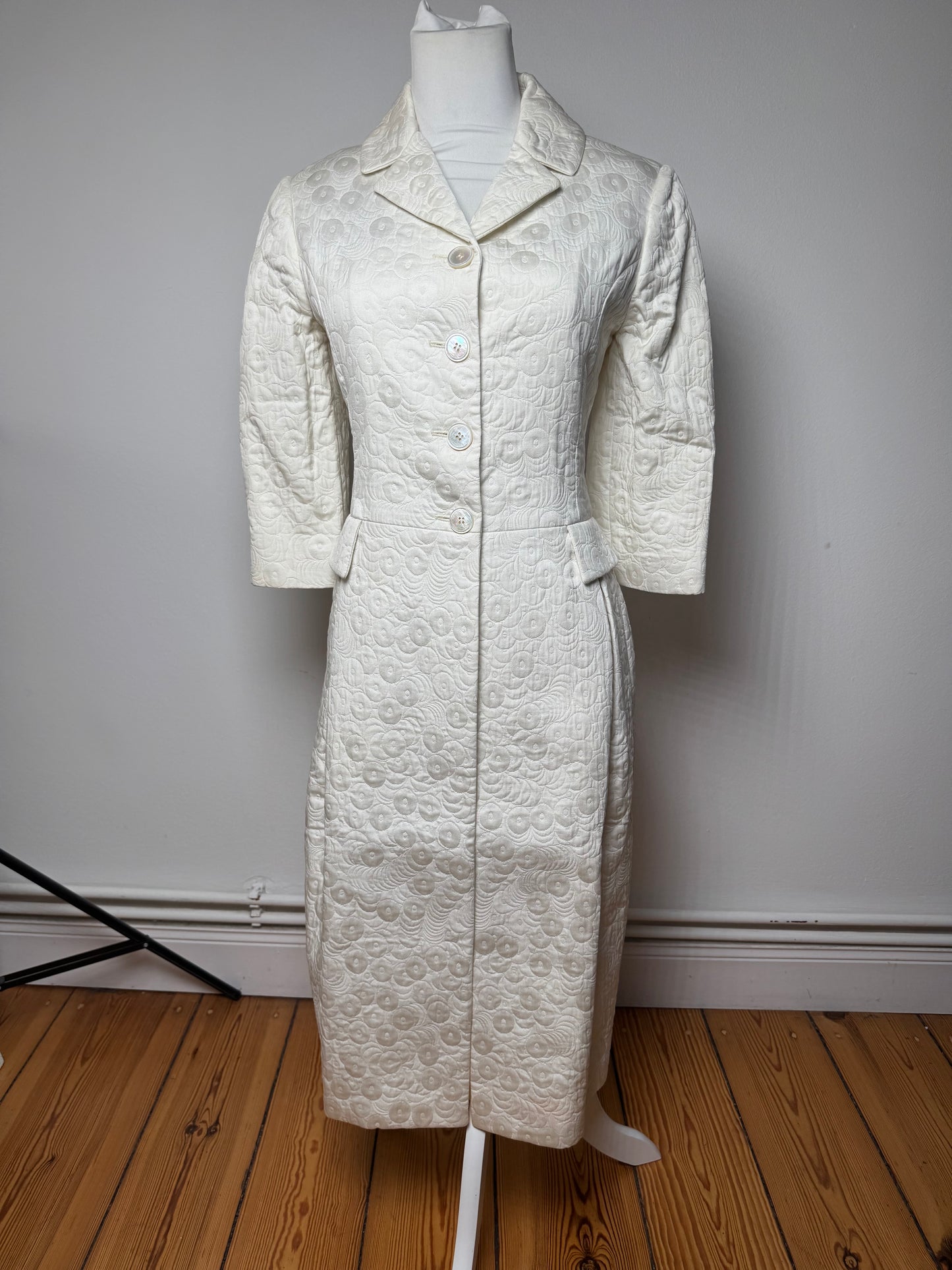 Vintage Salvatore Ferragamo Monogram Dress White M