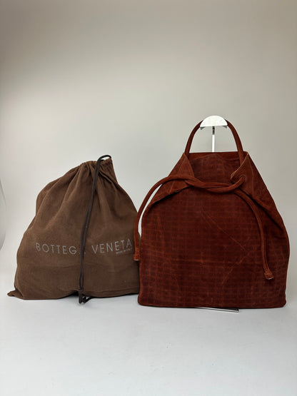Vintage Bottega Veneta Suede Butterfly Monogram Multiway Bag Brown red