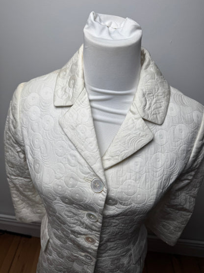 Vintage Salvatore Ferragamo Monogram Dress White M