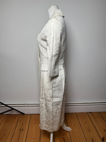 Vintage Salvatore Ferragamo Monogram Dress White M