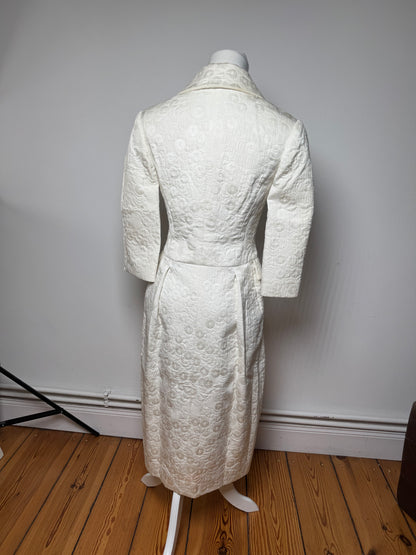 Vintage Salvatore Ferragamo Monogram Dress White M