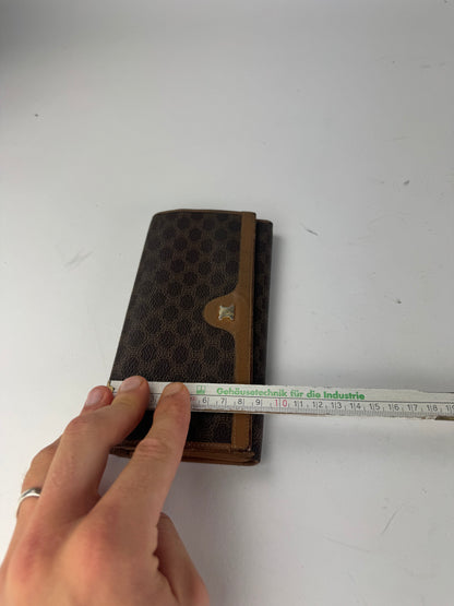 Vintage Celine Triomphe Monogram Leather wallet brown