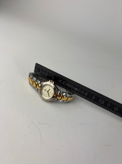 Vintage Givenchy Stainless Steel Bracelet Watch Silver Gold